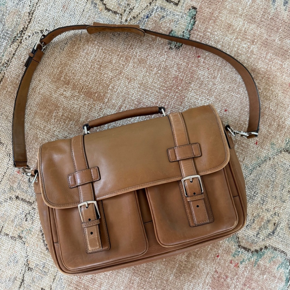 Coach Thompson Briefcase Vintage Brown Leather Messenger Bag